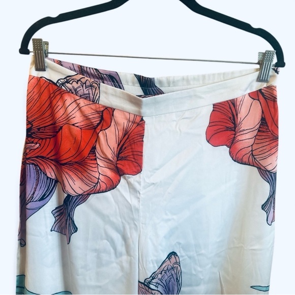 Milk & Honey Printed Pant Set Size Large White Red Halter Top Wide Leg Pants NEW - Picture 10 of 15